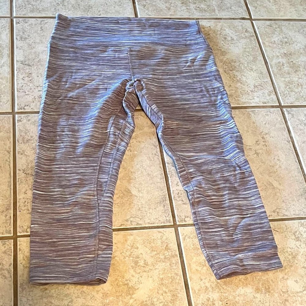 lululemon athletica align cropped pants lavender heather size 10 women's nulu